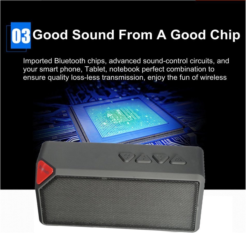 Bluetooth Speakers, M.Way X3S Hi-Fi Portable LED Speaker Wireless Bluetooth Stereo USB Charging TF FM With Mic... N2