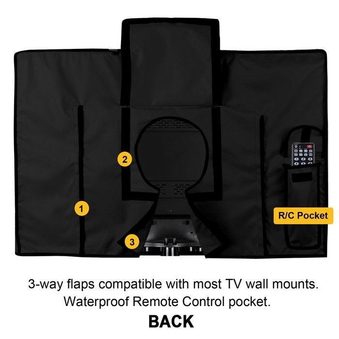 Outdoor TV Cover, Black Weatherproof Universal Protector for 40'' - 42'' LCD, LED, Plasma Television Sets - Compatible... N4