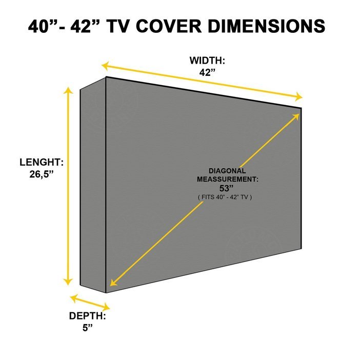 Outdoor TV Cover, Black Weatherproof Universal Protector for 40'' - 42'' LCD, LED, Plasma Television Sets - Compatible... N6