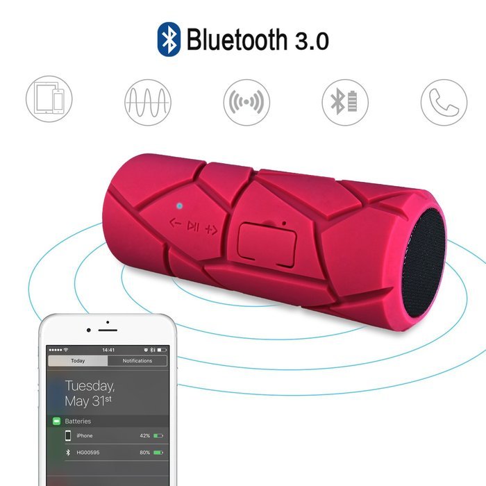 Bluetooth Speaker, FiBiSonic HG00595 Portable Outdoor Shockproof Waterproof Wireless Stereo Speaker with Build-in... N10