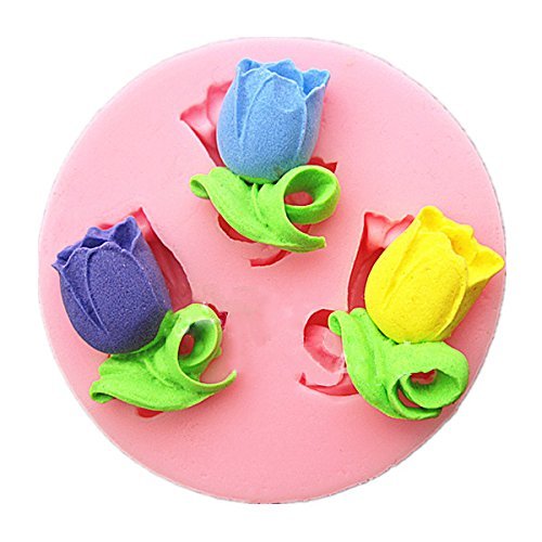 "Tulip Silicone Fondant Mold Chocolate Polymer Clay Mould" shopping