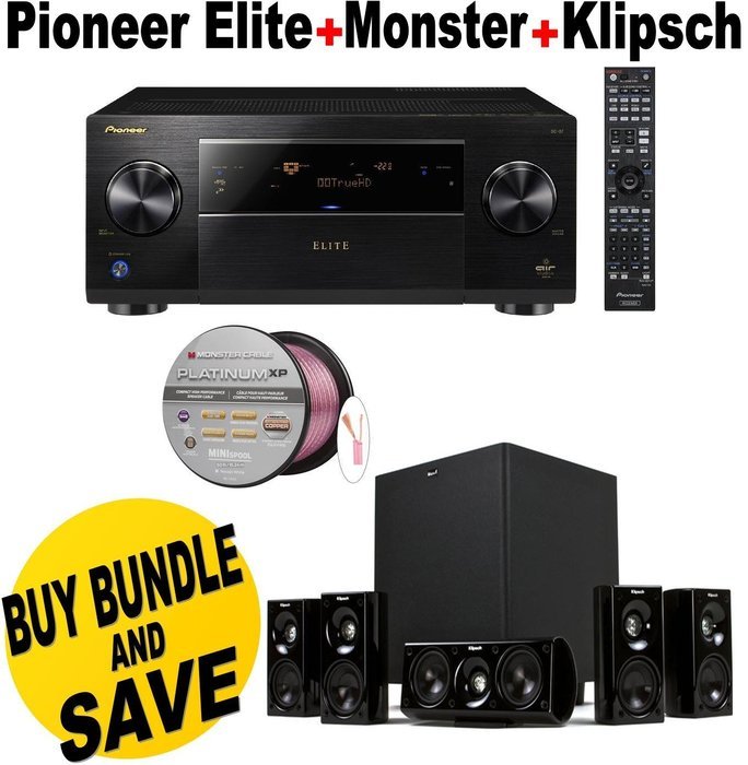 Pioneer Elite SC-87 9.2-Channel Class D3 Network A/V Receiver with HDMI 2.0 + Klipsch HDT-600 Home Theater System...
