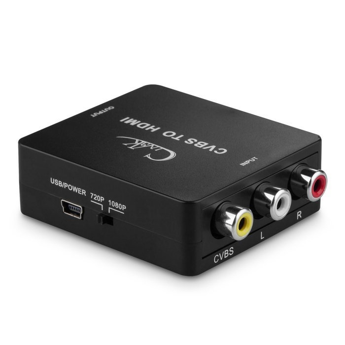 Cingk Mini RCA Composite CVBS AV to HDMI Video Audio Converter Adapter for TV/PC/PS3/Blue-Ray DVD,Black N2