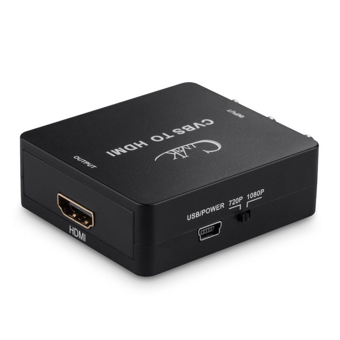 Cingk Mini RCA Composite CVBS AV to HDMI Video Audio Converter Adapter for TV/PC/PS3/Blue-Ray DVD,Black N3