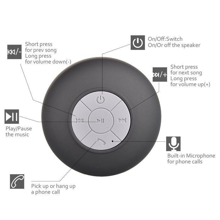 L.win Bluetooth Speaker, Waterproof Wireless Hand-free Shower Speaker Compatible with All Bluetooth Devices for... N4