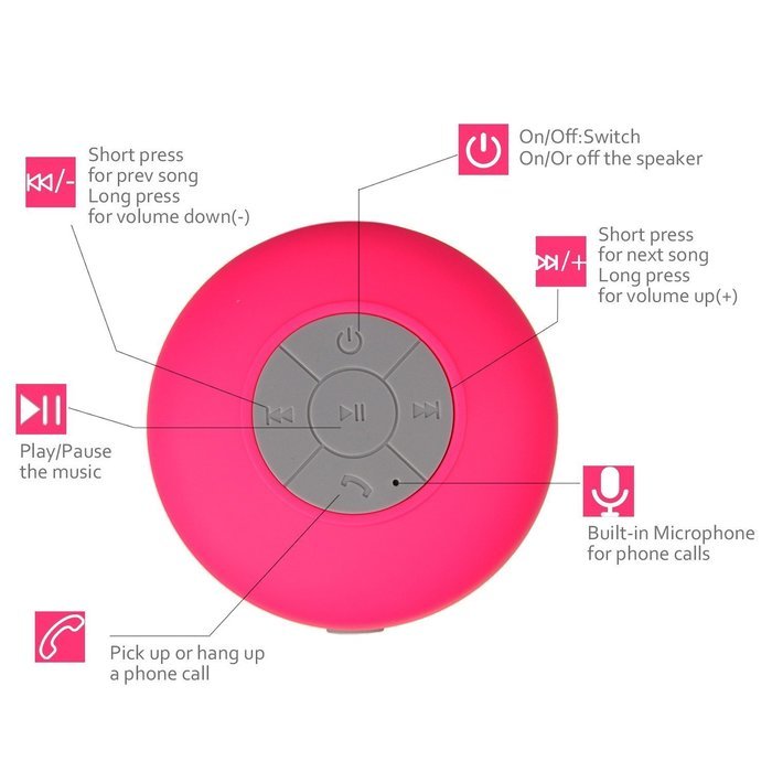 L.win Bluetooth Speaker, Waterproof Wireless Hand-free Shower Speaker Compatible with All Bluetooth Devices for... N13