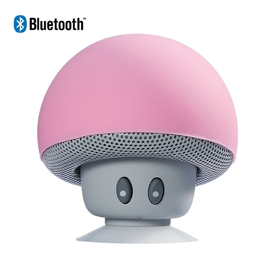 Bluetooth Speaker with Microphone, Ottertooth Mini Cute Mushroom Style with Suction Cup, adheres on the Back of... N37