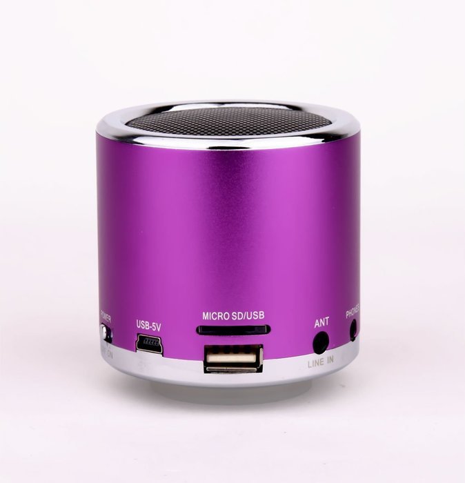 KD-MN-02 Portable Mini Music FM SD USB Speaker for PC Mobile Phone MP3/4 Purple N2