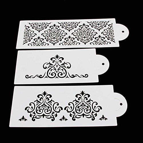 Delight eShop Lace Flower Cake Cookie Fondant Side Baking Wedding Stencil Decorating DIY Tools (#2)