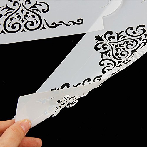 Delight eShop Lace Flower Cake Cookie Fondant Side Baking Wedding Stencil Decorating DIY Tools (#2) N4