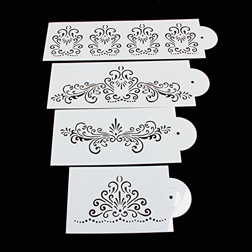 Delight eShop Lace Flower Cake Cookie Fondant Side Baking Wedding Stencil Decorating DIY Tools (#2) N7