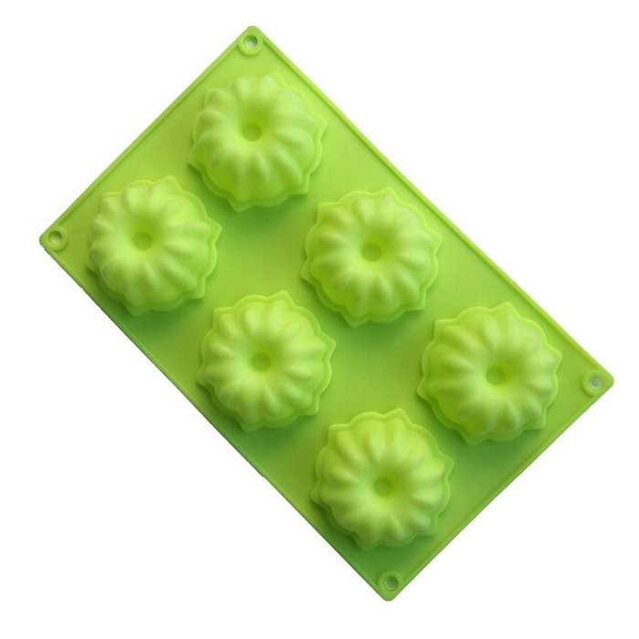 Cake Mold, YORIKIN Silicone Cake Mold 6-cavity Donuts & Flower DIY Handmade Oval Silicone Baking Mold Cake Pan... N5