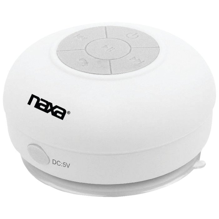 NAXA Electronics Waterproof Wireless Speaker with Bluetooth (White)