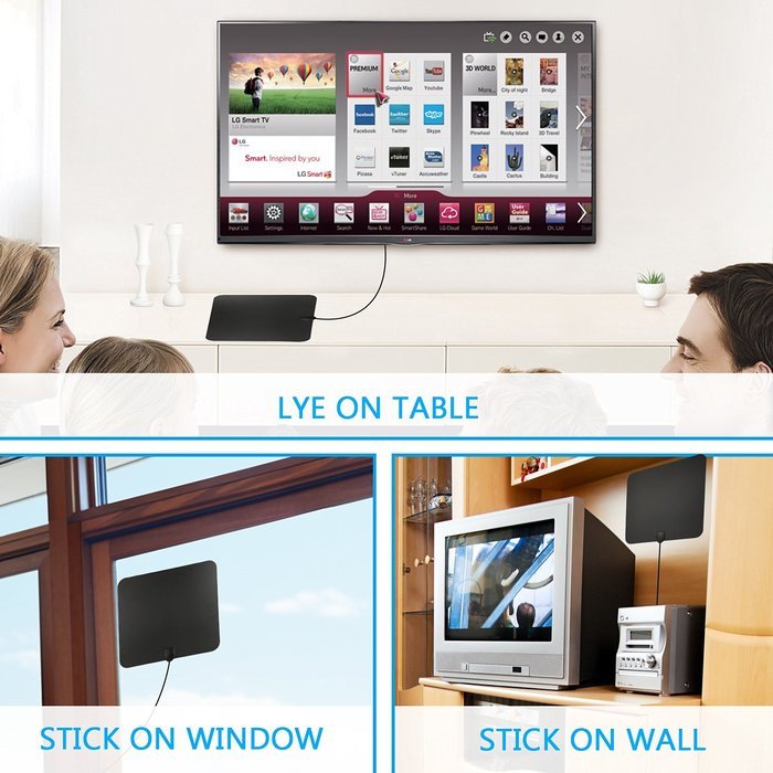 Blimark HDTV Indoor Antenna- 50 Miles Digital Long Range TV HD Antenna With Amplifier Signal Booster Upgraded... N4