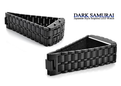 Metal Bracelet LED Men's Watch "Dark Samurai" - Blue LED N3