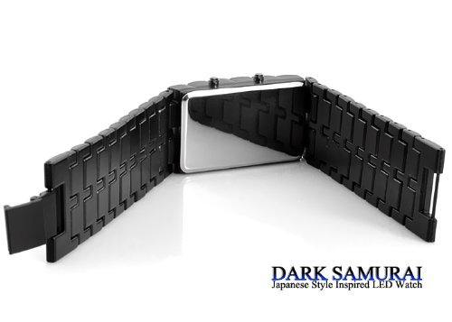 Metal Bracelet LED Men's Watch "Dark Samurai" - Blue LED N4
