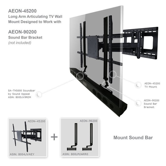 Full Motion TV Wall Mount with 32 inch Long Extension for 42 to 80 inch TVs N3