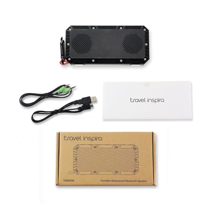 Travel Inspira&trade; Portable Waterproof Bluetooth Speaker 4.0 with Built In Subwoofer 10 Watts Of Power- IPX6 Water... N7