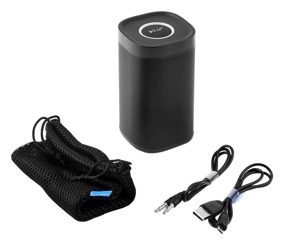 iKANOO Portable Bluetooth Wireless Stereo Speaker With Stand for SmartPhone Tablet PC, Output 5W x 2 (Black)