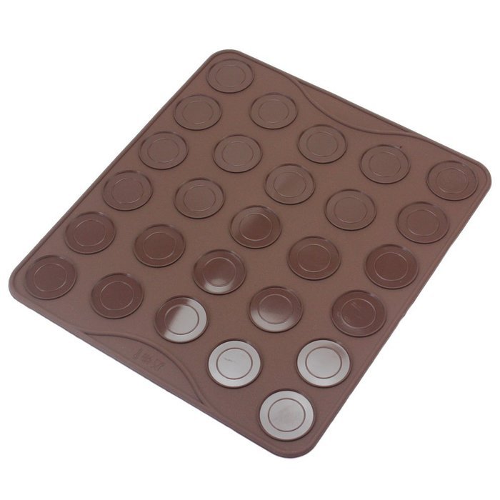 1 X Silicone Macaron Macaroon Baking Sheet Mat Cookie Baking Tray Dark Coffee 29x26cm