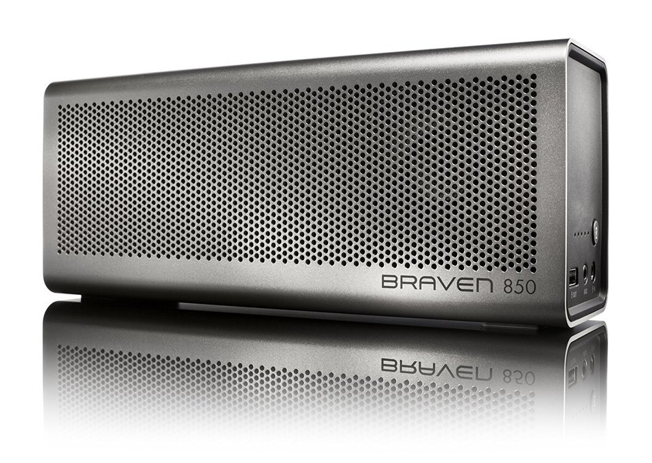 BRAVEN 850 Portable Wireless Bluetooth Speaker [20 Hours Playtime] Built-In 8800 mAh Power Bank Charger - Silver