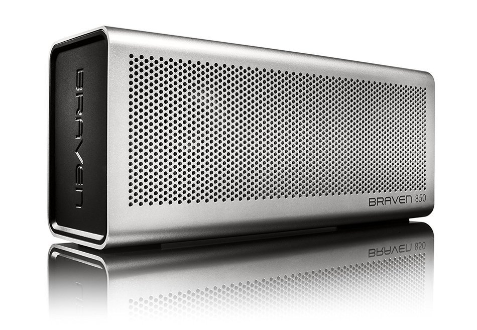 BRAVEN 850 Portable Wireless Bluetooth Speaker [20 Hours Playtime] Built-In 8800 mAh Power Bank Charger - Silver N2