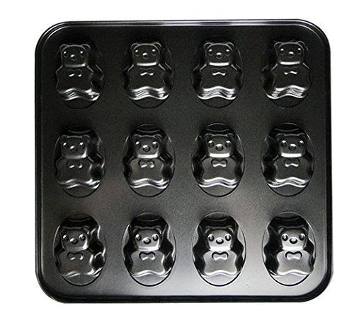 12 Cavity Gold Non Stick Cartoon Rabbit Cake Mold Cute Baking Pan 9inch N14