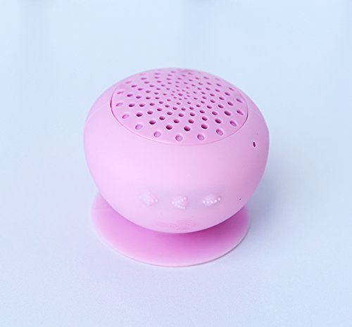 Portable Compact Bluetooth Speaker with Suction Pad- Light Pink Color - Reflying Electronic