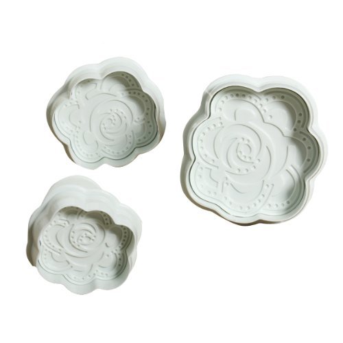 3pcs Fondant Rose Flower Mold Cake Decorating Tool