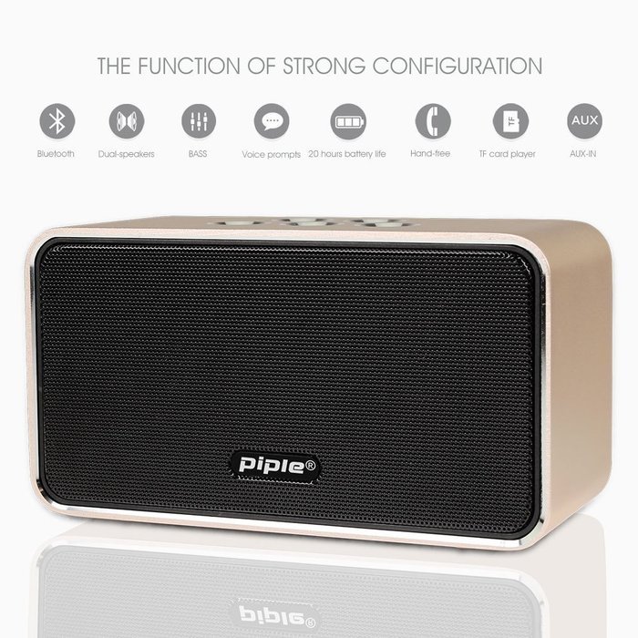 Portable Wireless Bluetooth Speaker Stereo Subwoofer Loudspeaker with Handsfree Call Voice Prompt TF Card Aux... N5