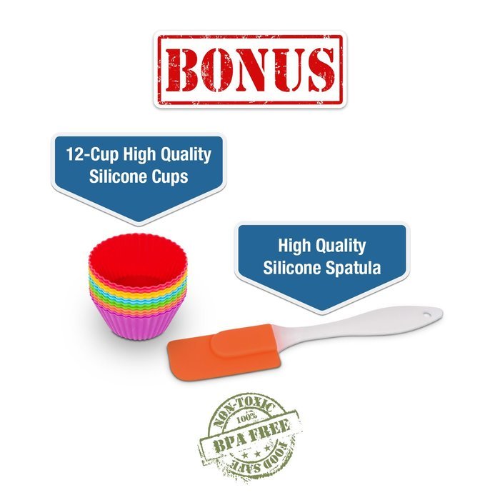 Stainless Steel Pancake & Cake Batter Dispenser Bundle with Measuring Label for Making Pancakes, Crepes & Waffles... N3