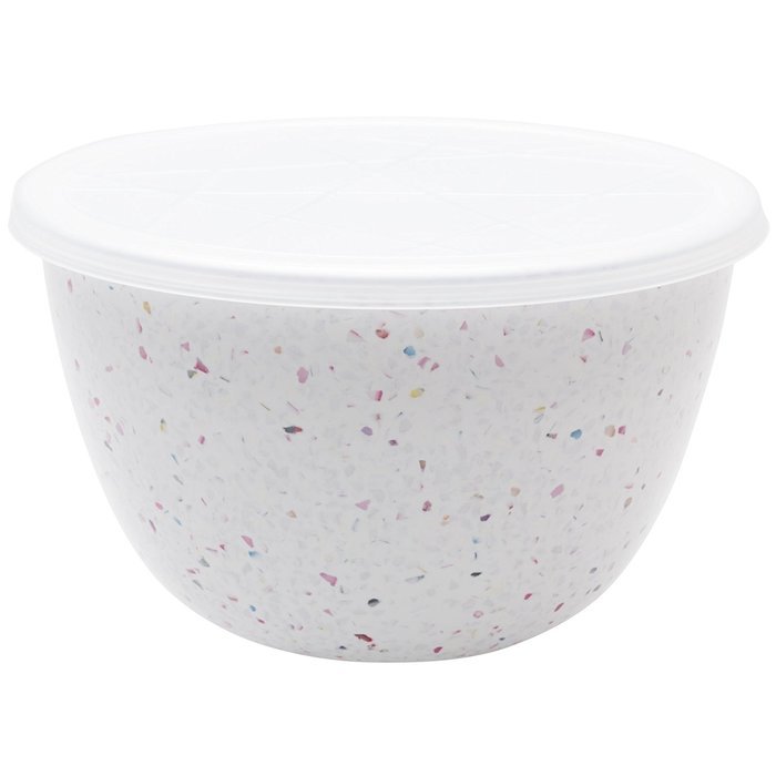 Zak! Designs Confetti Mixing Bowl with Lid, Durable and BPA-free Melamine, 3 Quart, Grape N3