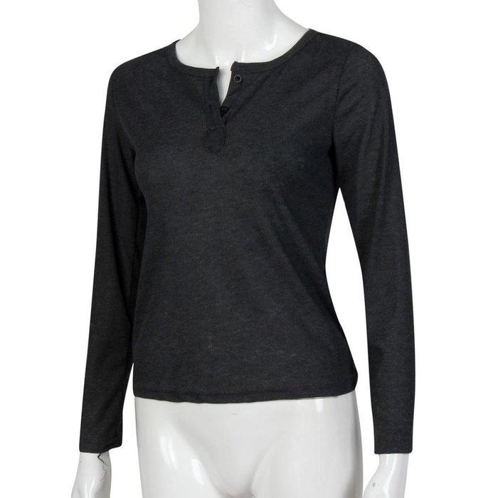 Aimtoppy Women Sexy V Neck Long Sleeve T Shirt Blouse Tops Shirt Xl Dark Gray N3 Free Image 5068