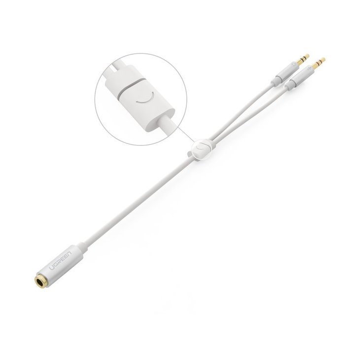 Ugreen Gold Plated 3.5mm Female to 2 Male Headphone Mic Audio Y Splitter Cable with Separate Headphone / Microphone... N8