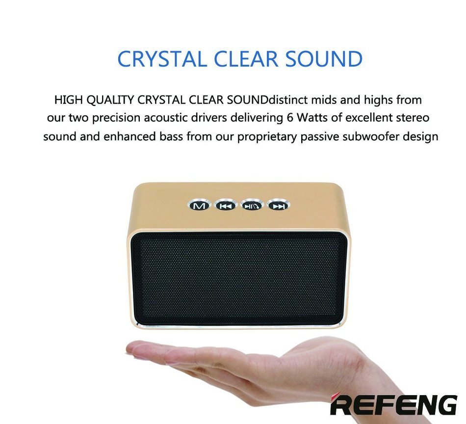 ReFeng Classic portable wireless bluetooth speaker, Hi-Fi stereo with built-in microphone, Enhanced Bass Clear... N3