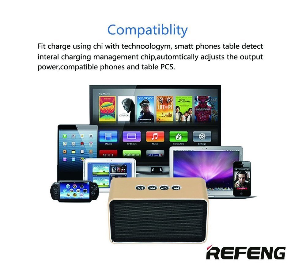 ReFeng Classic portable wireless bluetooth speaker, Hi-Fi stereo with built-in microphone, Enhanced Bass Clear... N7