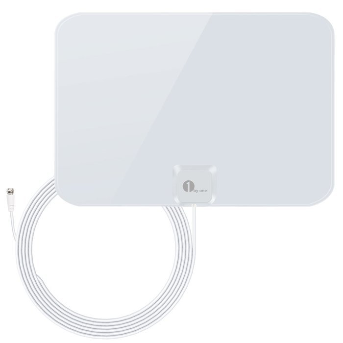 1byone 50 Miles Amplified HDTV Antenna with Amplifier Booster USB Power Supply to Boost Signal and 20ft Coaxial... N14