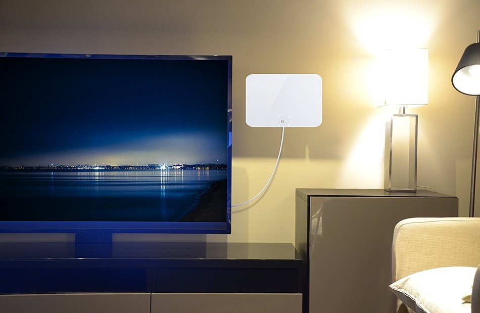 1byone 50 Miles Amplified HDTV Antenna with Amplifier Booster USB Power Supply to Boost Signal and 20ft Coaxial... N16