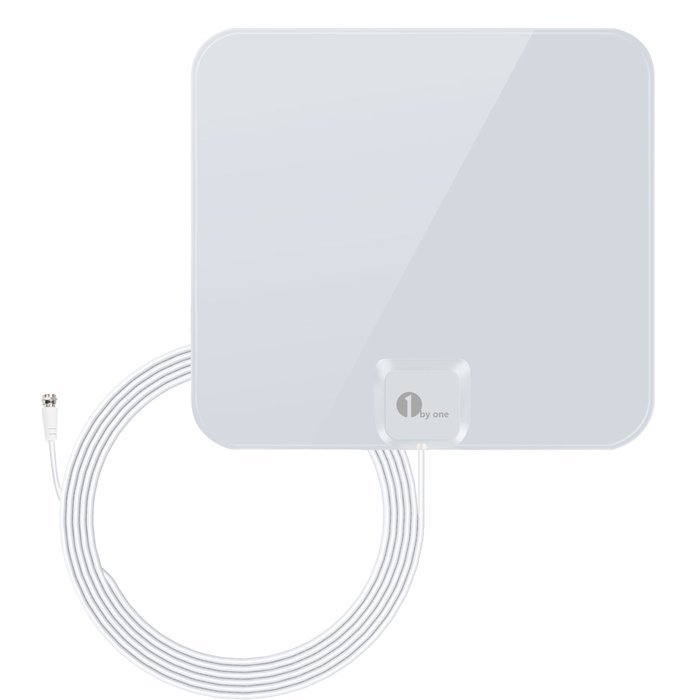 1byone 50 Miles Amplified HDTV Antenna with Amplifier Booster USB Power Supply to Boost Signal and 20ft Coaxial... N19