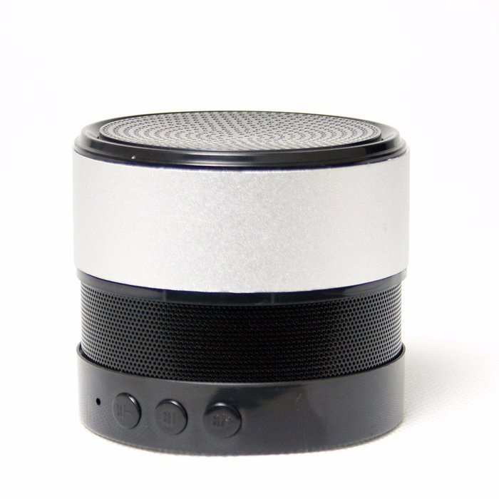 Bluetooth MP3 Mini Stereo Card Radio Aluminum Alloy Small Steel Gun Wireless Speaker (White) N2