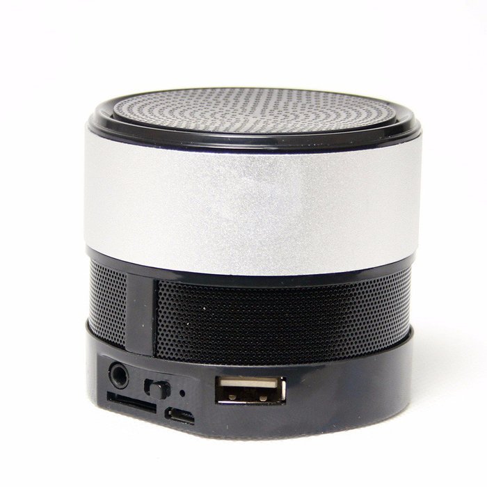 Bluetooth MP3 Mini Stereo Card Radio Aluminum Alloy Small Steel Gun Wireless Speaker (White) N3