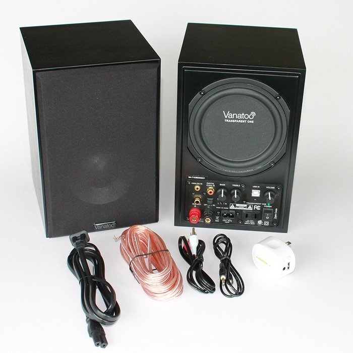 Vanatoo Transparent One Powered Speakers with Bluetooth (Black, Bluetooth, Set of 2) N2