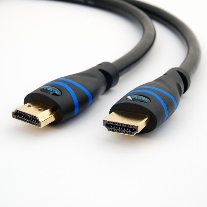 BlueRigger High Speed HDMI Cable with Ethernet 6.6 Feet (2m) - Supports 3D and Audio Return [Latest Version] N2