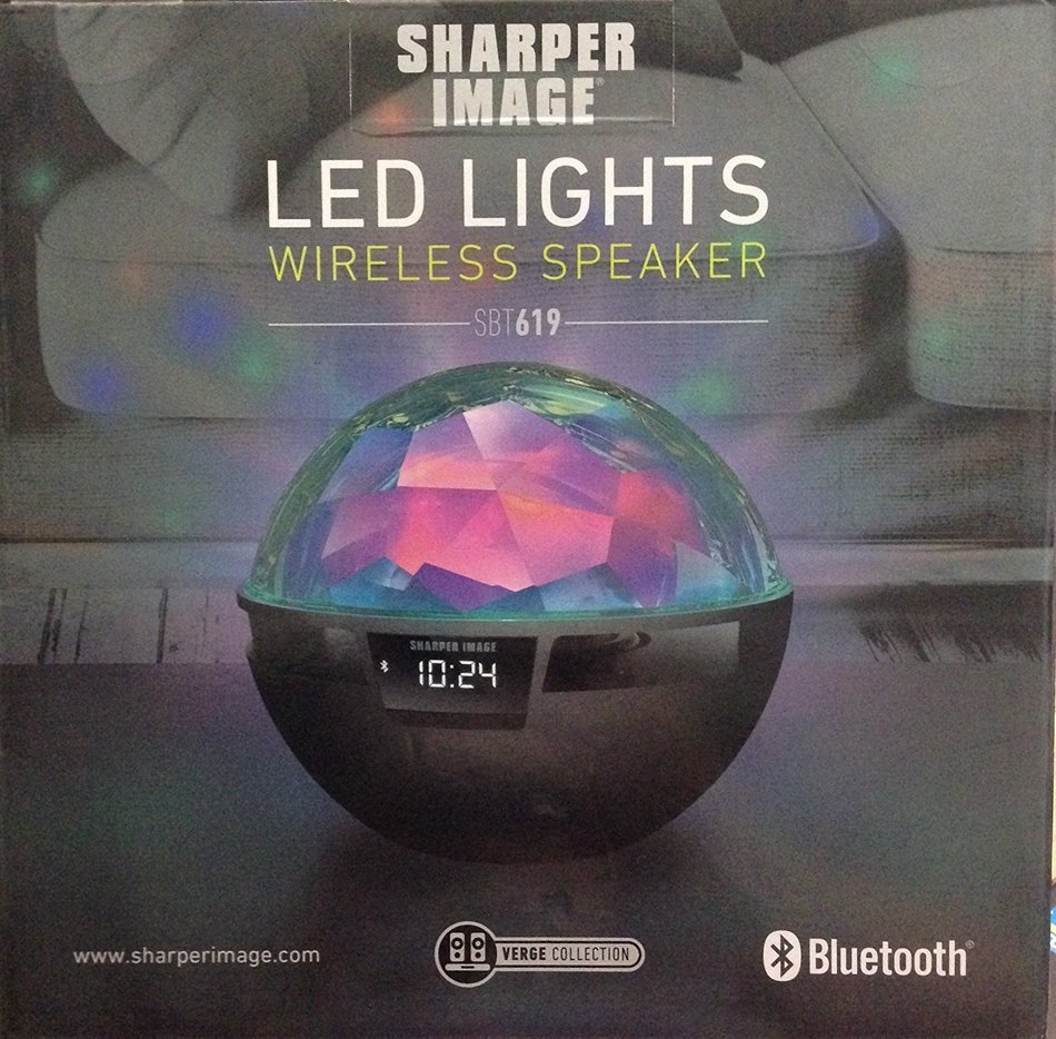 Sharper Image Bluetooth wireless Speaker With LED Lights And Control Panel (Black)