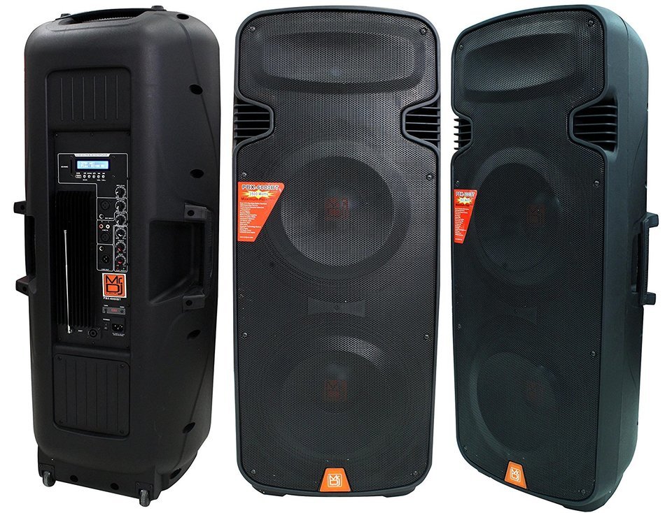 Mr Dj Pbx-6000 Bt Dual 15' 3-way Portable Speaker with Built-in Bluetooth/usb/fmradio Works with ALL stereo equipment... N5