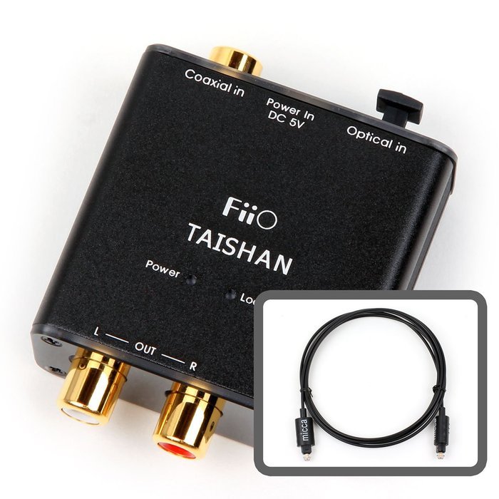 FiiO D3 (D03K) Digital to Analog Audio Converter With Micca 6ft Optical Toslink Cable - 192kHz/24bit Optical and...