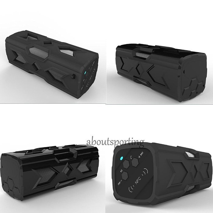 NP4U Portable Waterproof Stereo Wireless Bluetooth 3600mAh Power Bank OUTDOOR SPEAKER BLACK N2