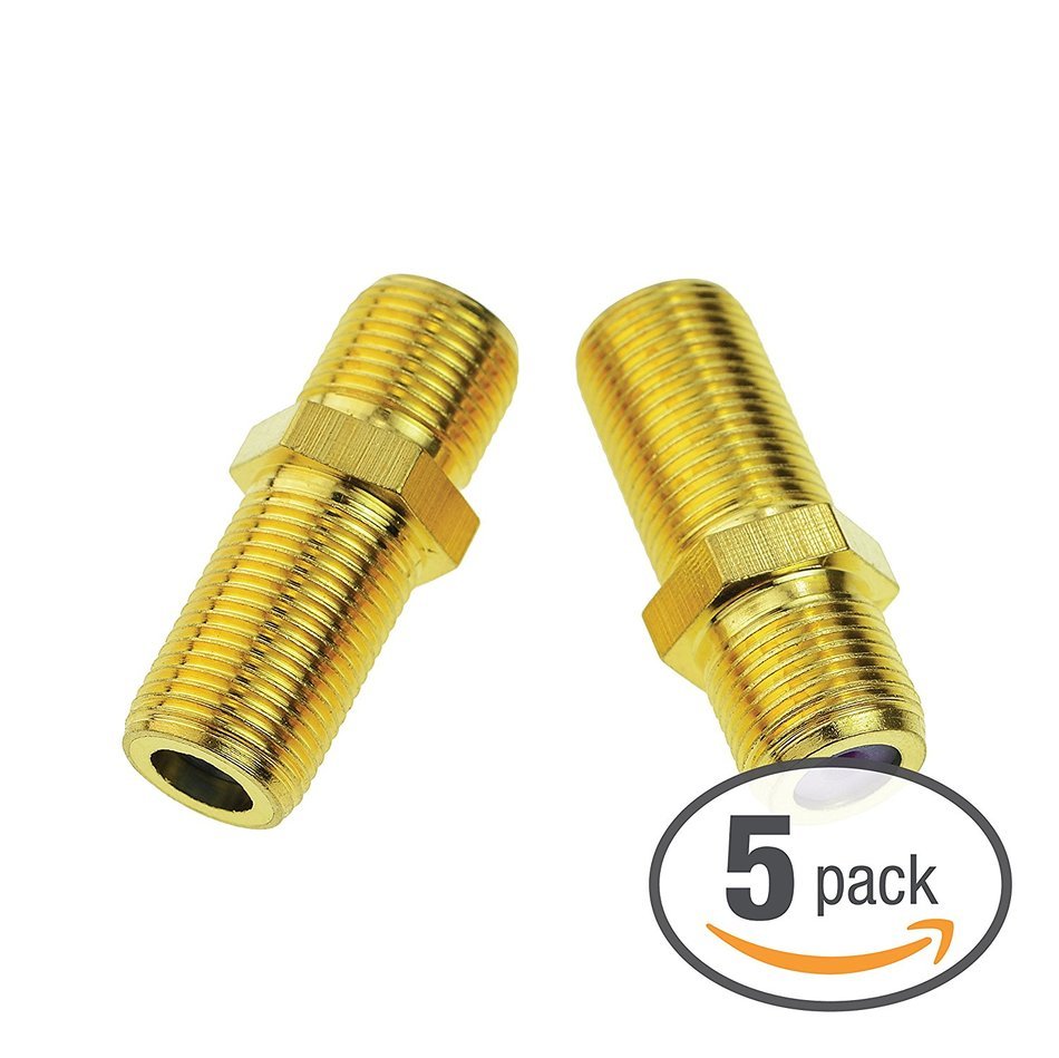 Mediabridge F81 Connector - 3GHz Female to Female F-Type Adapter - 5 Pack N7