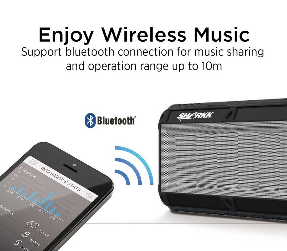 SHARKK Bullet Waterproof Bluetooth Speaker 6W IPX5 Shower Speaker Wireless Portable Speaker N8