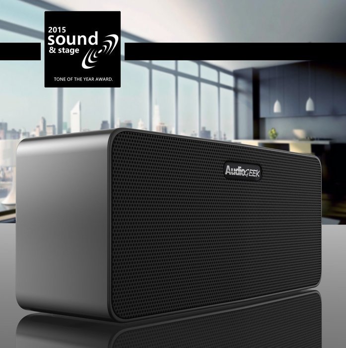 AudioGeek R400 Distortion-Free Aluminum Wireless Speaker (High-Fidelity) Bluetooth 4.0 / Dual Driver 10W Output...